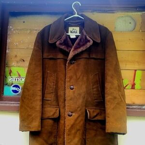 1970s *big pmpn* split cowhide and wool jacket